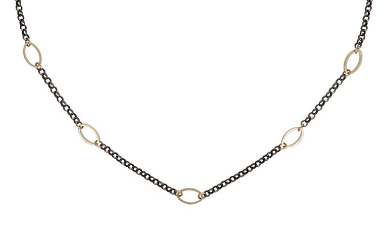 Cynthia Ann Jewels 925 & 14kt Oval Station Chain