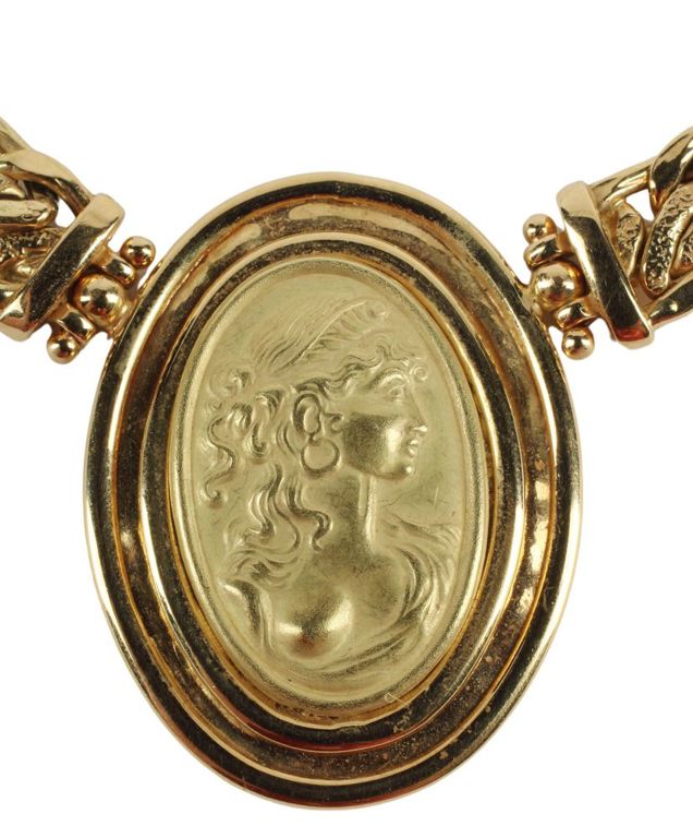 Estate Italian 18kt Gold Cameo Pendant Necklace