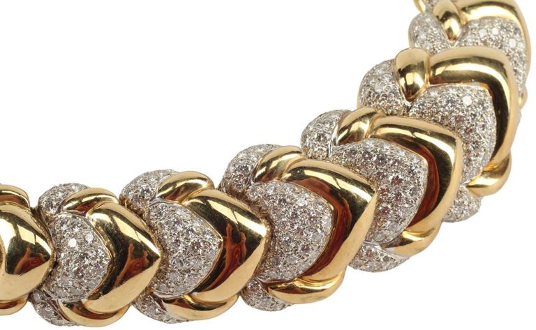 Estate 18k Yellow Gold & Diamond Necklace