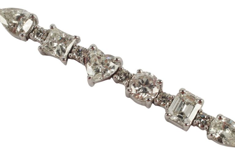 Estate Varied Cut Diamond Line Bracelet