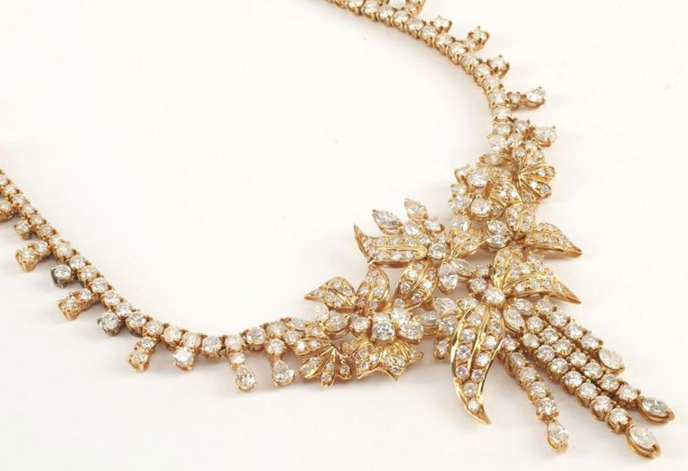 Estate 18kt Gold & Diamond Necklace