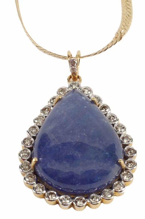 Estate 18kt Tanzanite & Diamond Pendant