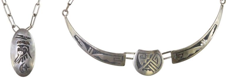 Southwest Style Silver Overlay Necklaces