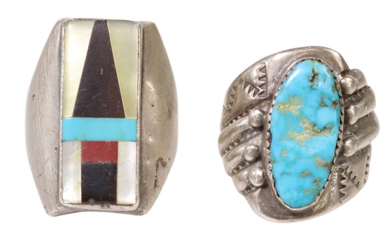 Southwest Silver, Turquoise & Inlaid Rings