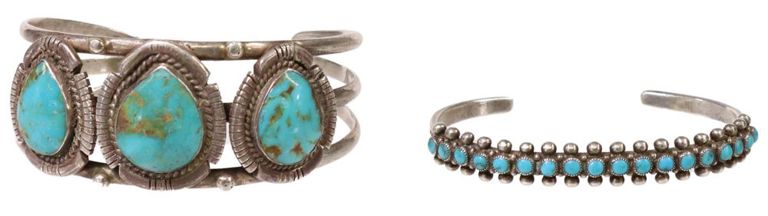 Southwest Sterling & Silver Turquoise Cuffs