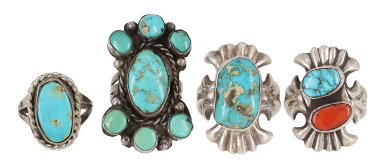 Native American Silver & Turquoise Rings