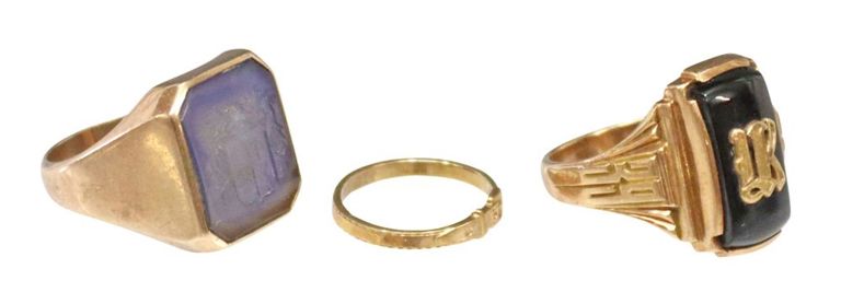 Estate 10kt Gold Signet & Class Rings