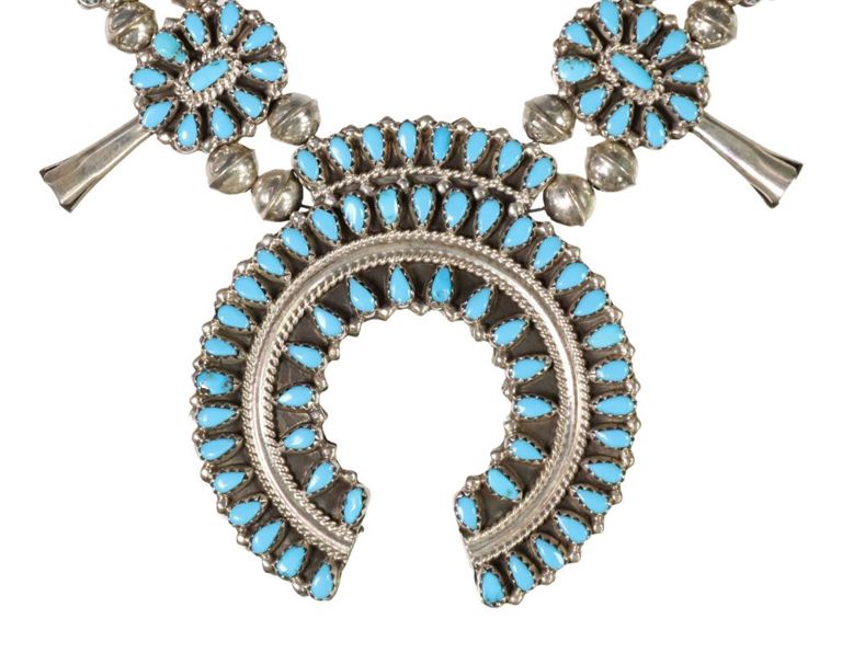 Southwest Double-sided Squash Blossom Necklace