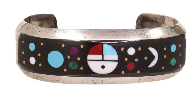 Southwest Style Sterling & Multi-stone Inlay Cuff