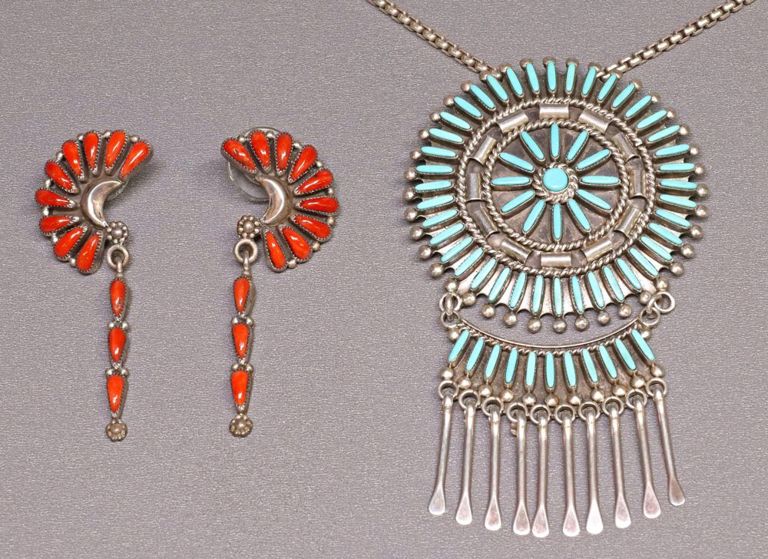 Native American Zuni Needlepoint Jewelry