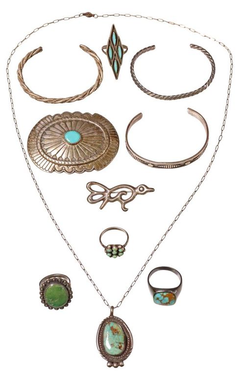 Zuni, Navajo & Southwest Silver Jewelry Group