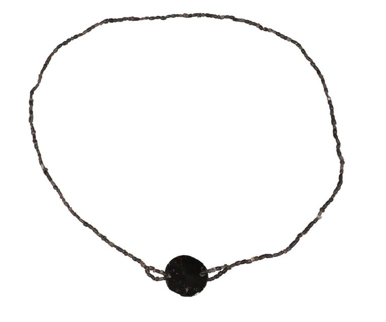 Pre-columbian Aztec Obsidian Pendant Necklace