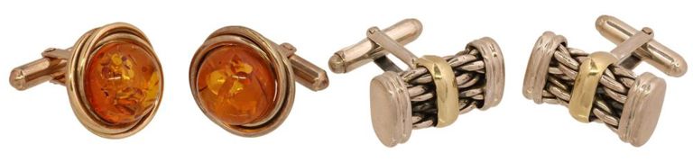 Estate David Yurman & 14kt Yg Cufflinks