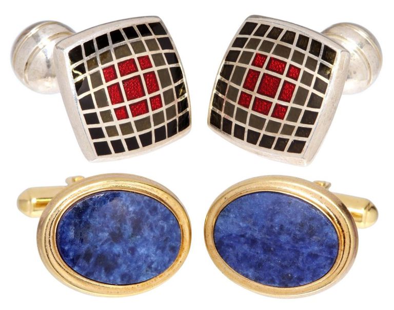 English Gents 925 & Gilt Metal Cufflinks