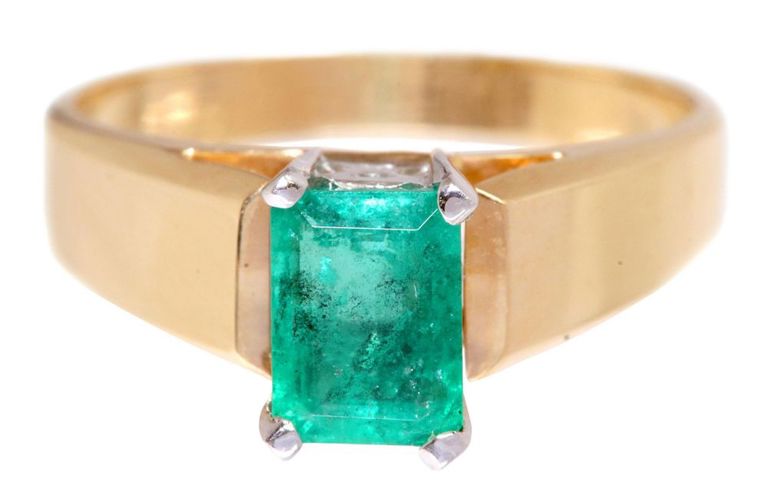 Estate 14kt Yellow Gold & Emerald Ring