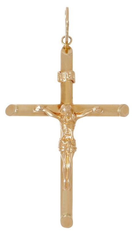 Estate 18kt Yellow Gold Crucifix Cross Pendant