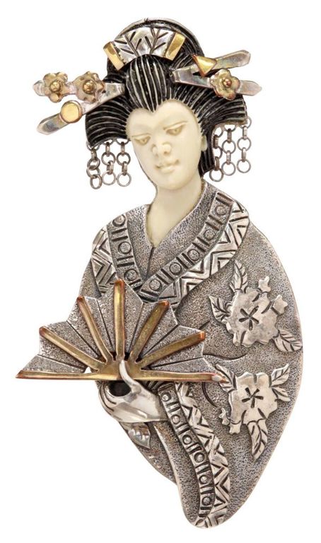 Zealandia Designs Sterling Geisha Pendant Brooch