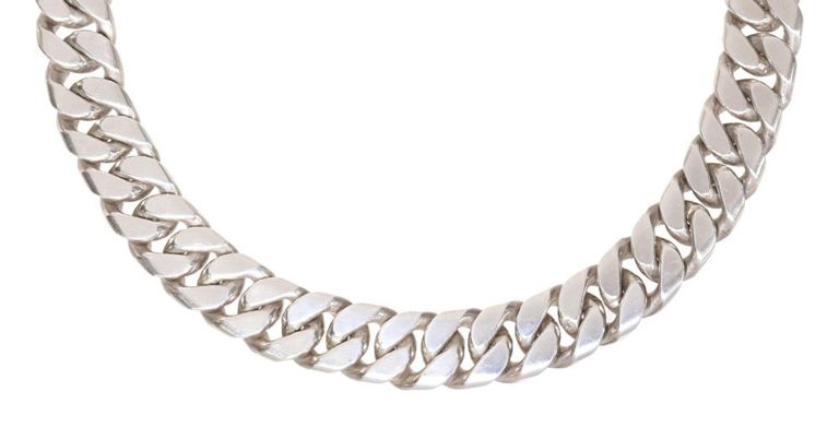 Large Sterling Silver Cuban Curb Link Necklace