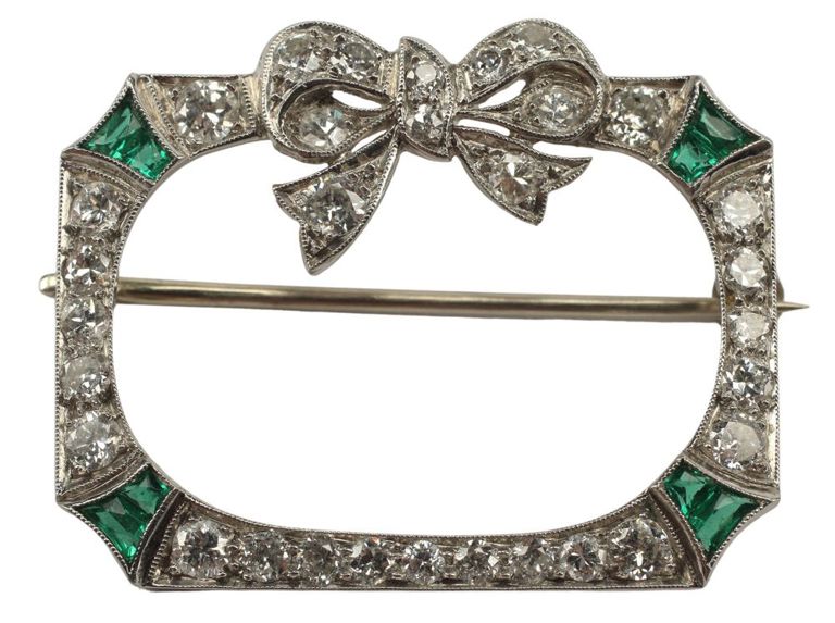 Estate Art Deco Kobrin Bros Platinum Diamond Open Frame Brooch