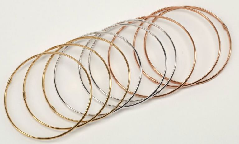 Estate 14kt Tricolor Gold Bangle Bracelets