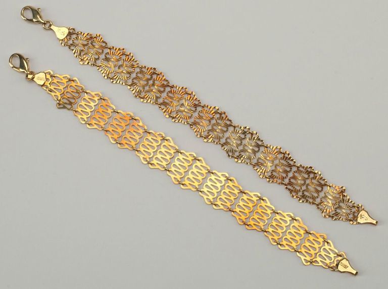 Estate 14kt Yellow Gold Delicate Link Bracelets