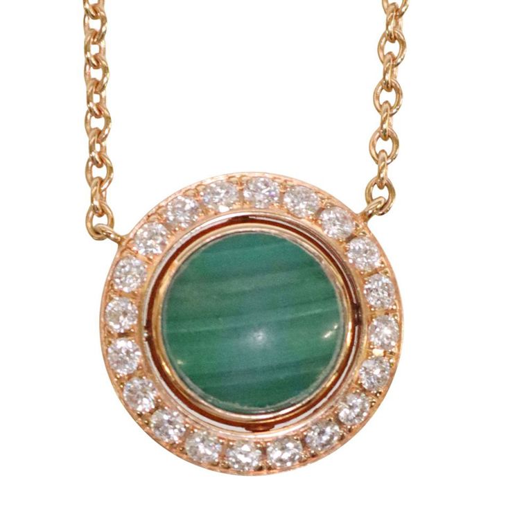 Estate Piaget 'possession' 18kt Gold Diamond & Malachite Pendant Necklace