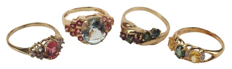 Estate 14kt & 10kt Yellow Gold Gemstone Rings
