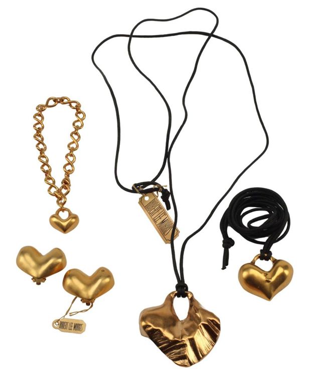 Designer Robert Lee Morris Gold-plated Brass Heart-shaped Jewelry