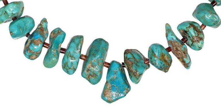 Southwest Graduated Turquoise Beaded Necklace