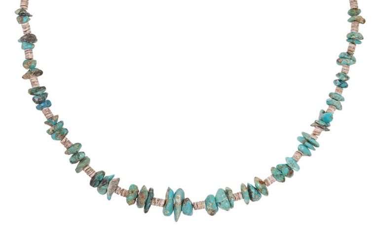 Native American Turquoise & Heishi Beaded Necklace