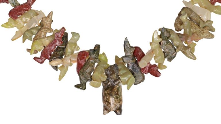 Native American Stone & Shell Fetish Necklace