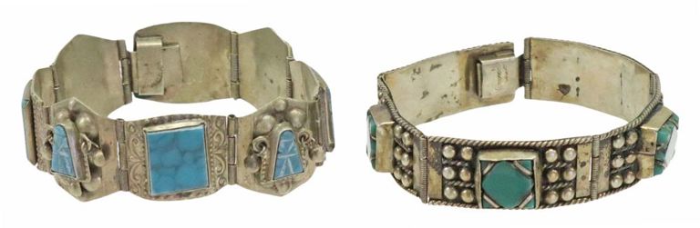 Alpaca Silver Link Bracelets, Mexico