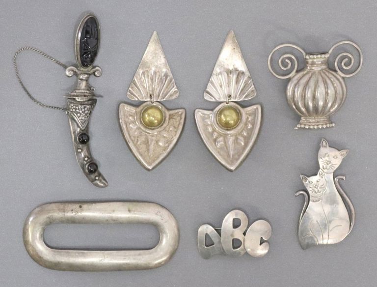 Sterling Silver Brooches & Other Jewelry, Mexico