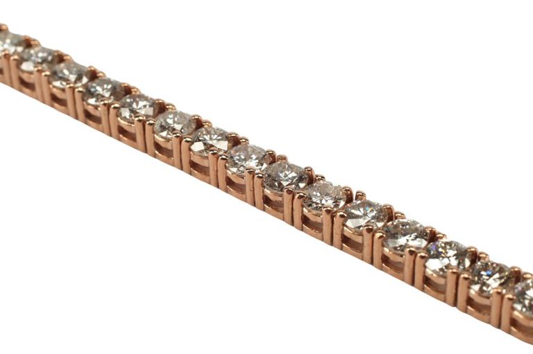 Estate 14kt Rose Gold & Diamond Tennis Bracelet
