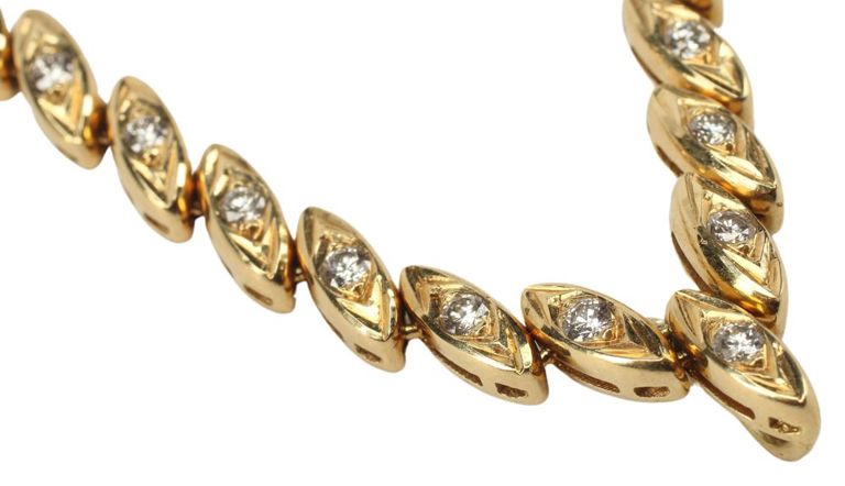 Estate 18kt Yellow Gold & Diamond Necklace