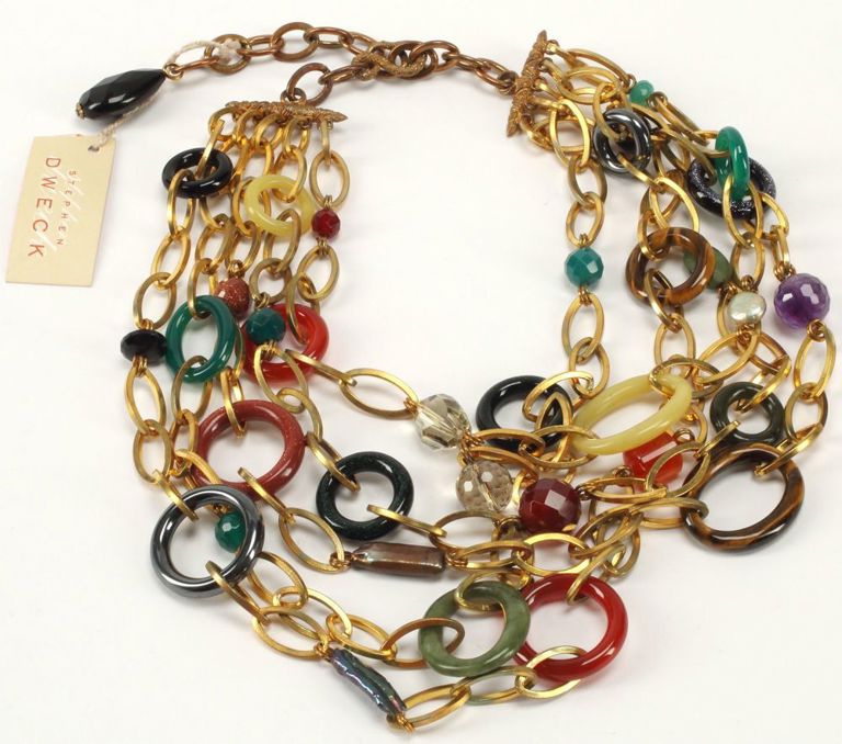 Estate Designer Stephen Dweck Bronze Multi-Strand Necklace