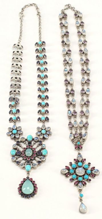 Estate Designer Nicky Butler Gemset Sterling Necklaces