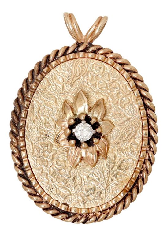 Estate 10kt Gold & Diamond Solitaire Pendant