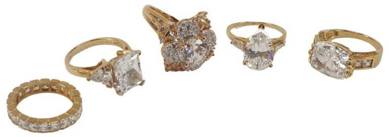 Estate 14kt Yellow Gold & Cubic Zirconia Rings