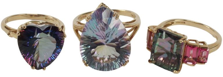 Estate 10kt Yellow Gold & Gemstone Stone Rings