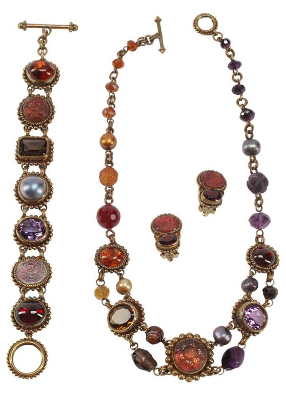 Estate Designer Stephen Dweck Semiprecious Gemstone Jewelry Suite
