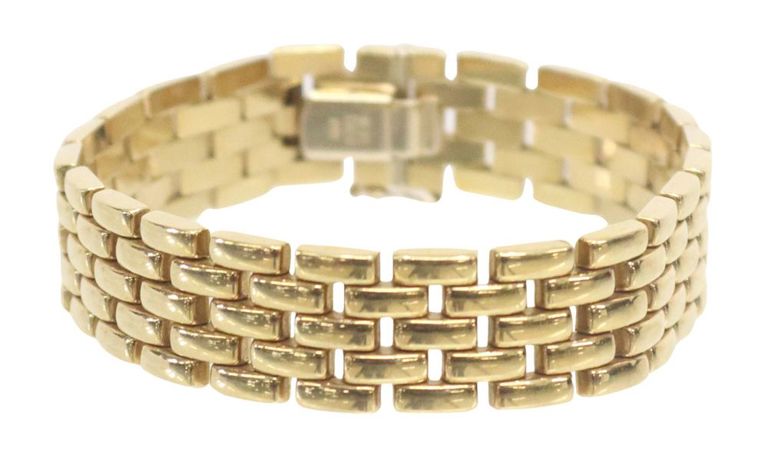 Estate Italian 18kt Yellow Gold Panther Chain Bracelet