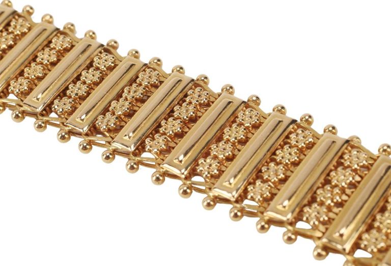 Estate Portuguese 19kt Yellow Gold Flexible Bracelet