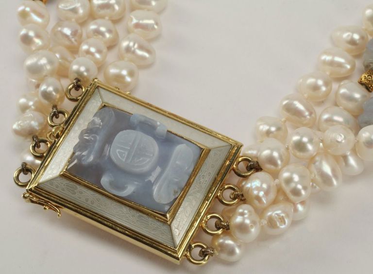 Estate 18kt Yellow Gold & Freshwater Pearl Multi-Strand Necklace