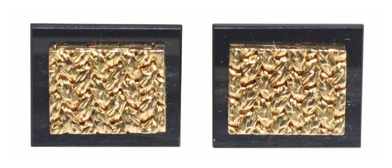 Estate Van Cleef & Arpels New York 18kt Gold & Black Onyx Cufflinks