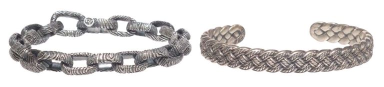 Estate David Yurman Sterling Cable Cuff & Ironwood Bracelets