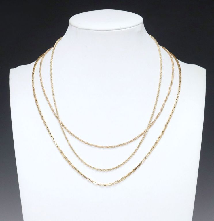 Estate 14kt Yellow Gold Chain Necklaces