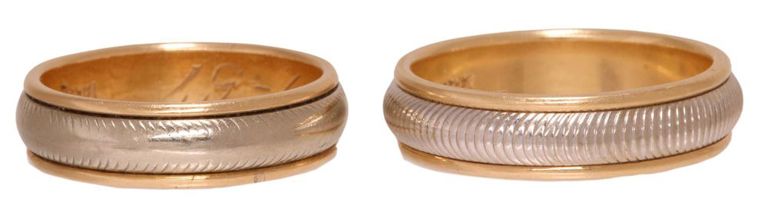 Estate Artcarved 14kt Two-tone Wedding Band Set