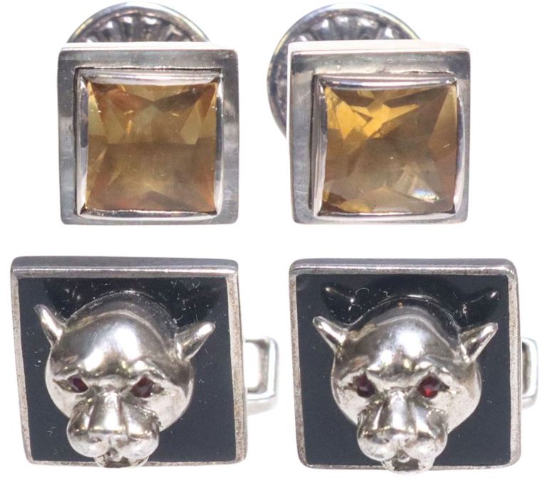 Estate Designer Sterling Silver Cufflinks