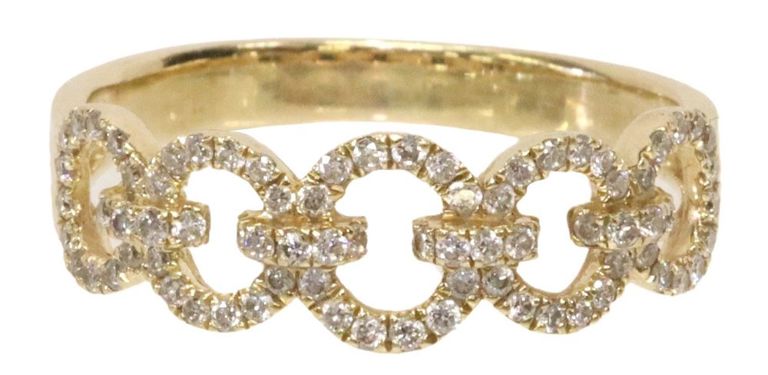 Estate 14k yellow gold ring with diamonds